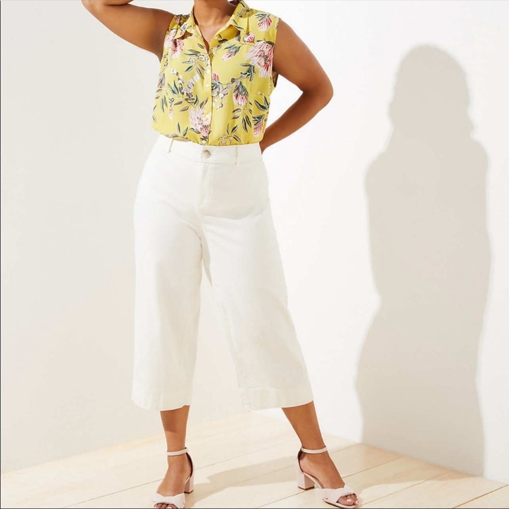 NWT LOFT Plus Wide Leg Pants in Twill Size: 14